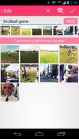 Sprinkles edit screen showing selected clips in sequence.